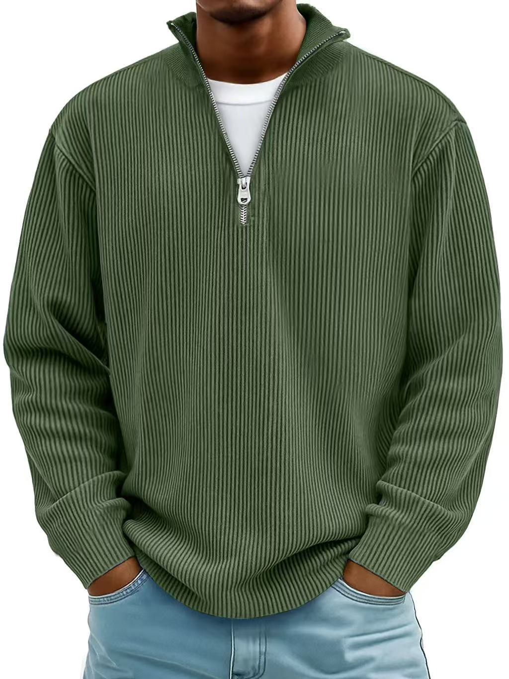 Varel | Maglione a righe con maniche lunghe e zip frontale