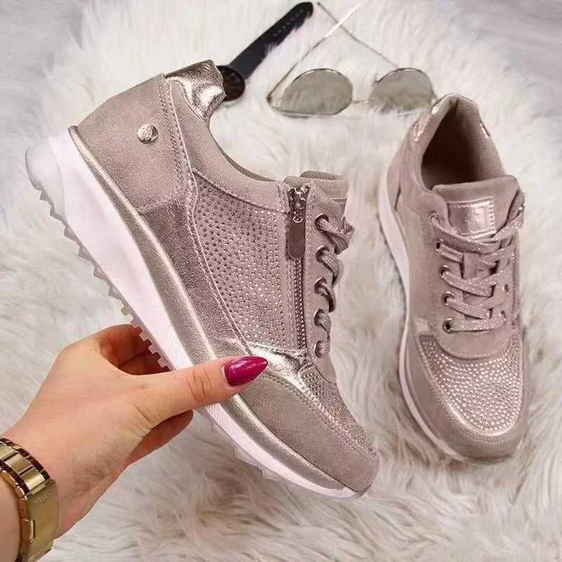 Confortia™|Zapatillas ortopédicas de cuña para mujer con cremallera