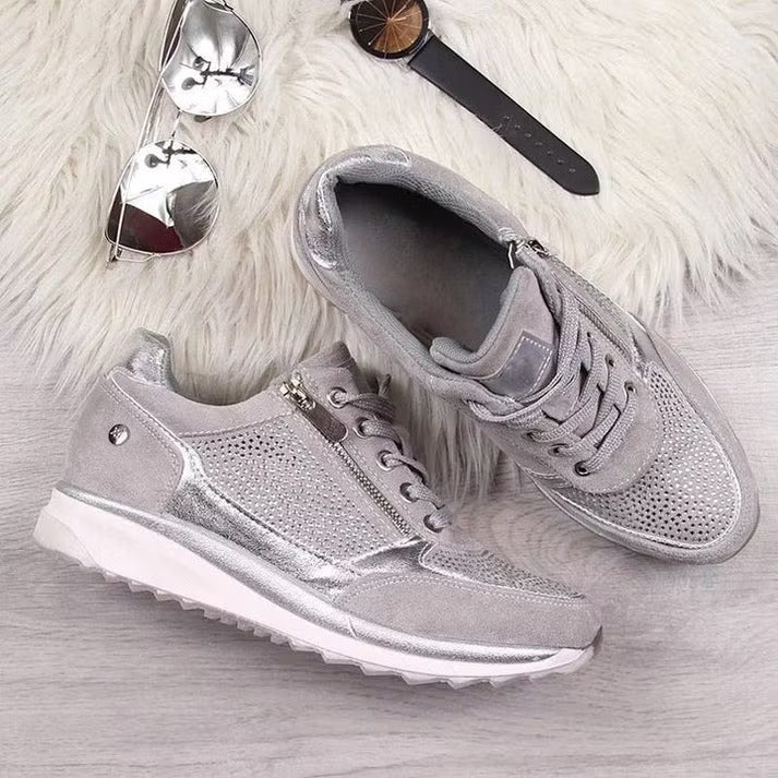 Confortia™|Zapatillas ortopédicas de cuña para mujer con cremallera