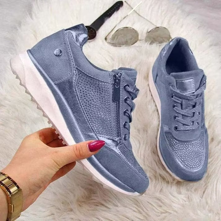 Confortia™|Zapatillas ortopédicas de cuña para mujer con cremallera