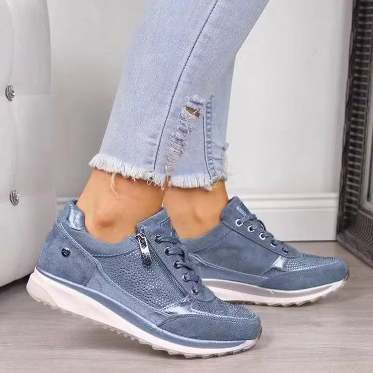 Confortia™|Zapatillas ortopédicas de cuña para mujer con cremallera