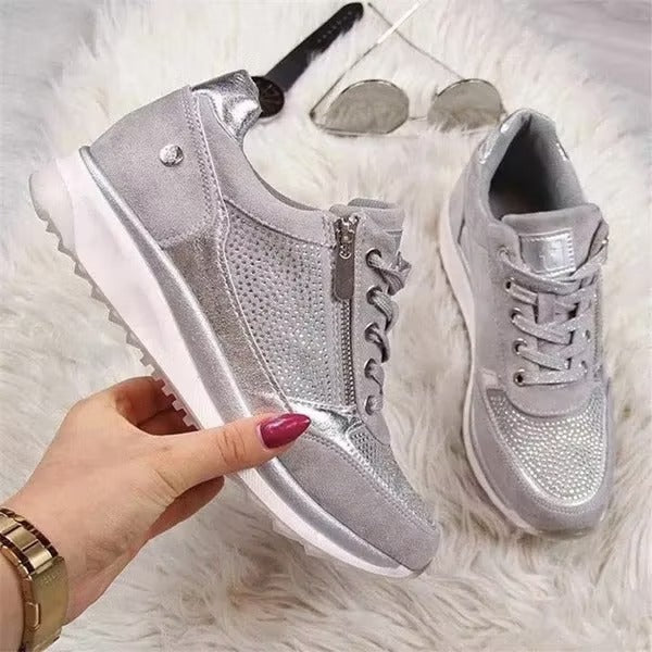 Confortia™|Zapatillas ortopédicas de cuña para mujer con cremallera