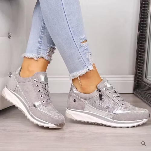 Confortia™|Zapatillas ortopédicas de cuña para mujer con cremallera